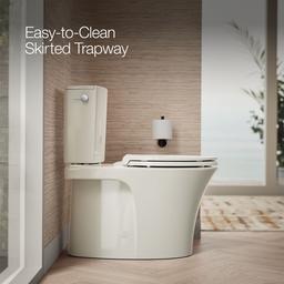 Kohler Veil Two-piece elongated toilet with skirted trapway, 1.28 gpf - Biscuit - image 4