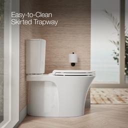Kohler Veil Two-piece elongated toilet with skirted trapway, 1.28 gpf - White - image 4