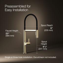 Components Semi-professional kitchen sink faucet with two-function sprayhead - image 3