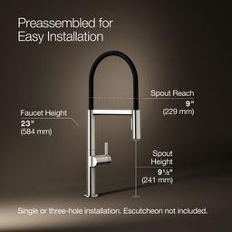 Components Semi-professional kitchen sink faucet with two-function sprayhead - image 3