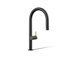 Kohler | Components | Pull Down Kitchen Faucet - Matte Black With Brushed Moderne Brass - image 1