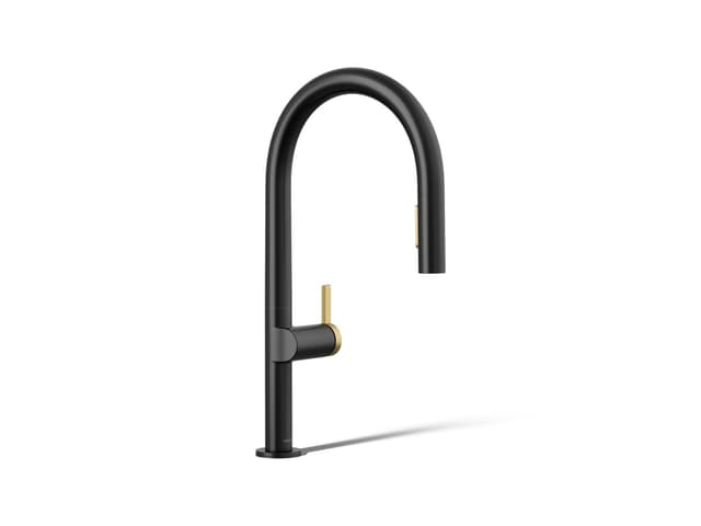 Kohler | Components | Pull Down Kitchen Faucet - Matte Black With Brushed Moderne Brass