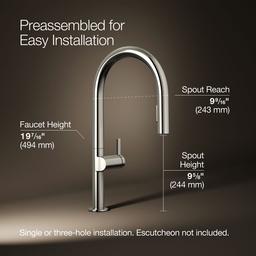 Kohler | Components | Pull Down Kitchen Faucet - Vibrant Polished Nickel - image 3