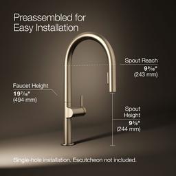 Kohler | Components | Deck Mounted Kitchen Faucet - Vibrant Brushed Bronze - image 3