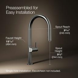 Kohler | Components | Deck Mounted Kitchen Faucet - Vibrant Titanium - image 3