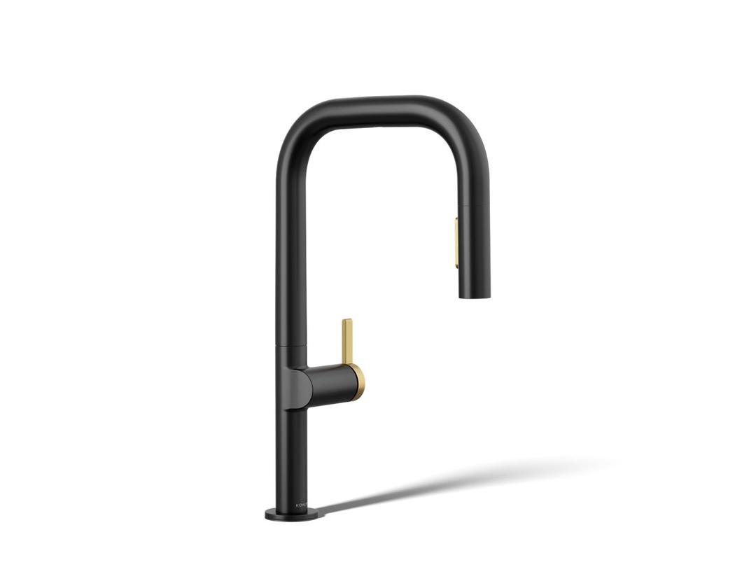Kohler | Components | Deck Mounted Kitchen Faucet - Matte Black With Brushed Moderne Brass by Kohler