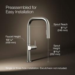 Kohler | Components | Deck Mounted Kitchen Faucet - Vibrant Polished Nickel - image 3