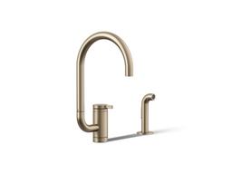 Kohler Components Single-handle kitchen sink faucet with two-function extended-reach spout and side sprayer - Vibrant Brushed Bronze - image 1