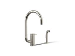 Kohler Components Single-handle kitchen sink faucet with two-function extended-reach spout and side sprayer - Vibrant Polished Nickel - image 1