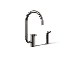 Kohler Components Single-handle kitchen sink faucet with two-function extended-reach spout and side sprayer - Vibrant Titanium - image 1