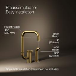 Kohler | Components | Single Hole Kitchen Faucet - Vibrant Brushed Moderne Brass - image 3