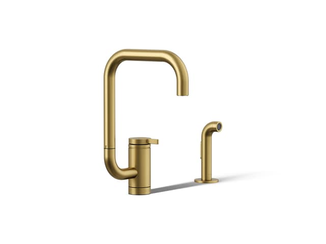 Kohler | Components | Single Hole Kitchen Faucet - Vibrant Brushed Moderne Brass