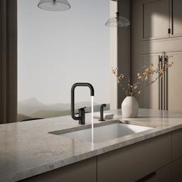 Kohler Components Single-handle kitchen sink faucet with two-function extended-reach spout and side sprayer - Matte Black - image 4