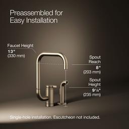 Kohler Components Single-handle kitchen sink faucet with two-function extended-reach spout and side sprayer - Vibrant Brushed Bronze - image 3