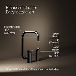 Kohler Components Single-handle kitchen sink faucet with two-function extended-reach spout and side sprayer - Vibrant Titanium - image 3