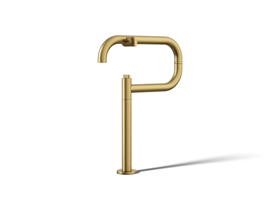 Kohler Components Deck-mount pot filler - Vibrant Brushed Moderne Brass by Kohler