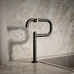 Components Deck-mount pot filler - Matte Black With Brushed Moderne Brass - image 2