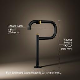 Components Deck-mount pot filler - Matte Black With Brushed Moderne Brass - image 3