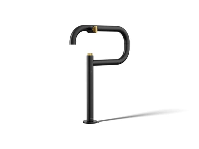 Kohler Components Deck-mount pot filler - Matte Black With Brushed Moderne Brass