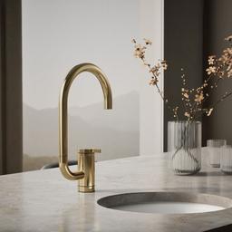 Kohler Components Single-handle bar sink faucet with two-function extended-reach spout - Vibrant French Gold - image 2
