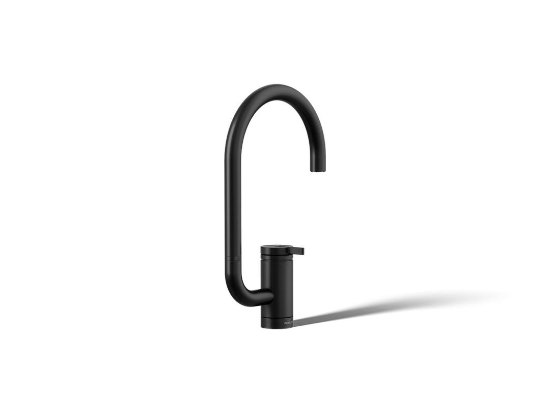Kohler Components Single-handle bar sink faucet with two-function extended-reach spout - Matte Black by Kohler