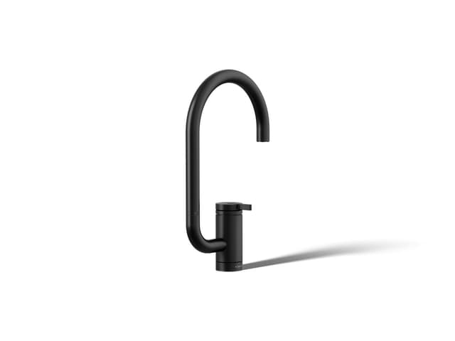 Kohler Components Single-handle bar sink faucet with two-function extended-reach spout - Matte Black