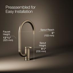 Kohler Components Single-handle bar sink faucet with two-function extended-reach spout - Vibrant Brushed Bronze - image 3