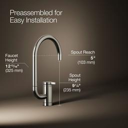 Kohler Components Single-handle bar sink faucet with two-function extended-reach spout - Vibrant Polished Nickel - image 3