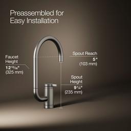 Kohler Components Single-handle bar sink faucet with two-function extended-reach spout - Vibrant Stainless - image 3
