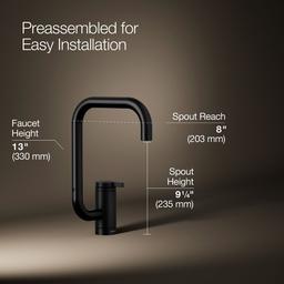 Kohler Components Single-handle bar sink faucet with two-function extended-reach spout - Matte Black - image 3