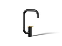 Kohler Components Single-handle bar sink faucet with two-function extended-reach spout - Matte Black With Brushed Moderne Brass - image 1