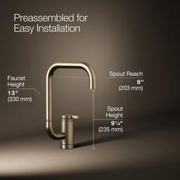 Kohler Components Single-handle bar sink faucet with two-function extended-reach spout - Vibrant Brushed Bronze - image 3