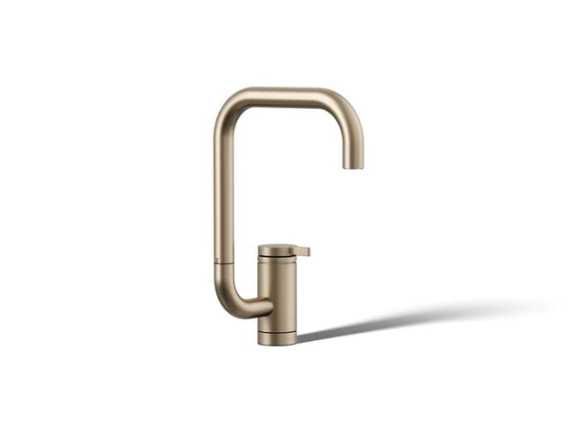 Kohler Components Single-handle bar sink faucet with two-function extended-reach spout - Vibrant Brushed Bronze