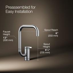 Kohler Components Single-handle bar sink faucet with two-function extended-reach spout - Polished Chrome - image 3