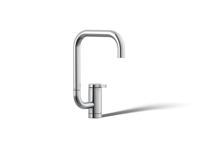 Kohler Components Single-handle bar sink faucet with two-function extended-reach spout - Polished Chrome