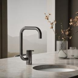 Kohler Components Single-handle bar sink faucet with two-function extended-reach spout - Vibrant Titanium - image 2