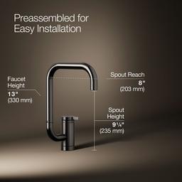 Kohler Components Single-handle bar sink faucet with two-function extended-reach spout - Vibrant Titanium - image 3