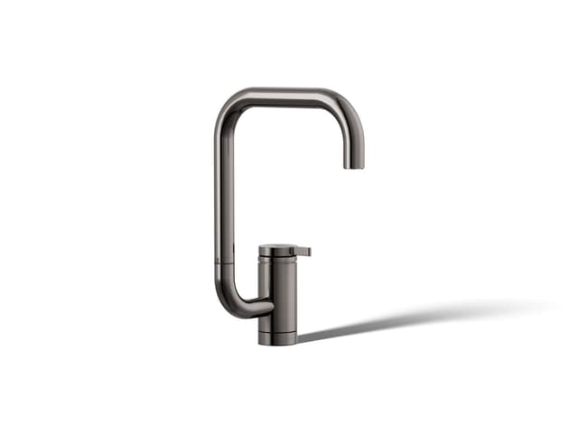 Kohler Components Single-handle bar sink faucet with two-function extended-reach spout - Vibrant Titanium