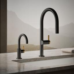 Kohler Components Beverage faucet - Matte Black With Brushed Moderne Brass - image 4