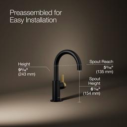 Kohler Components Beverage faucet - Matte Black With Brushed Moderne Brass - image 3
