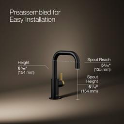 Kohler Components Beverage faucet - Matte Black With Brushed Moderne Brass - image 3