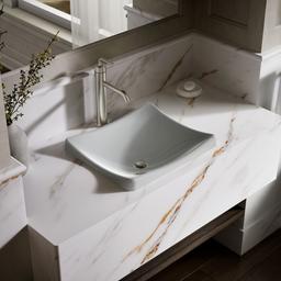 Kohler DemiLav 18-1/4'' rectangular vessel bathroom sink, no overflow - Ice Grey - image 2