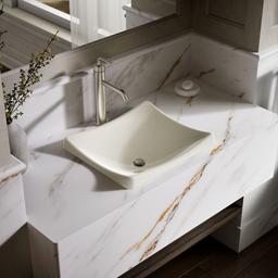 Kohler DemiLav 18-1/4'' rectangular vessel bathroom sink, no overflow - Biscuit - image 2