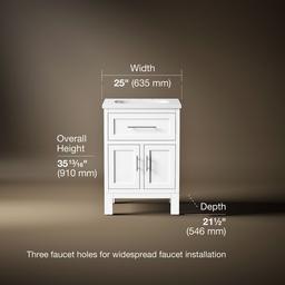 Kohler Quo 24'' bathroom vanity cabinet with sink and quartz top - White - image 3