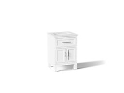 Kohler Quo 24'' bathroom vanity cabinet with sink and quartz top - White - image 1
