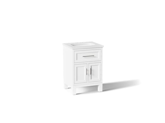Kohler Quo 24'' bathroom vanity cabinet with sink and quartz top - White