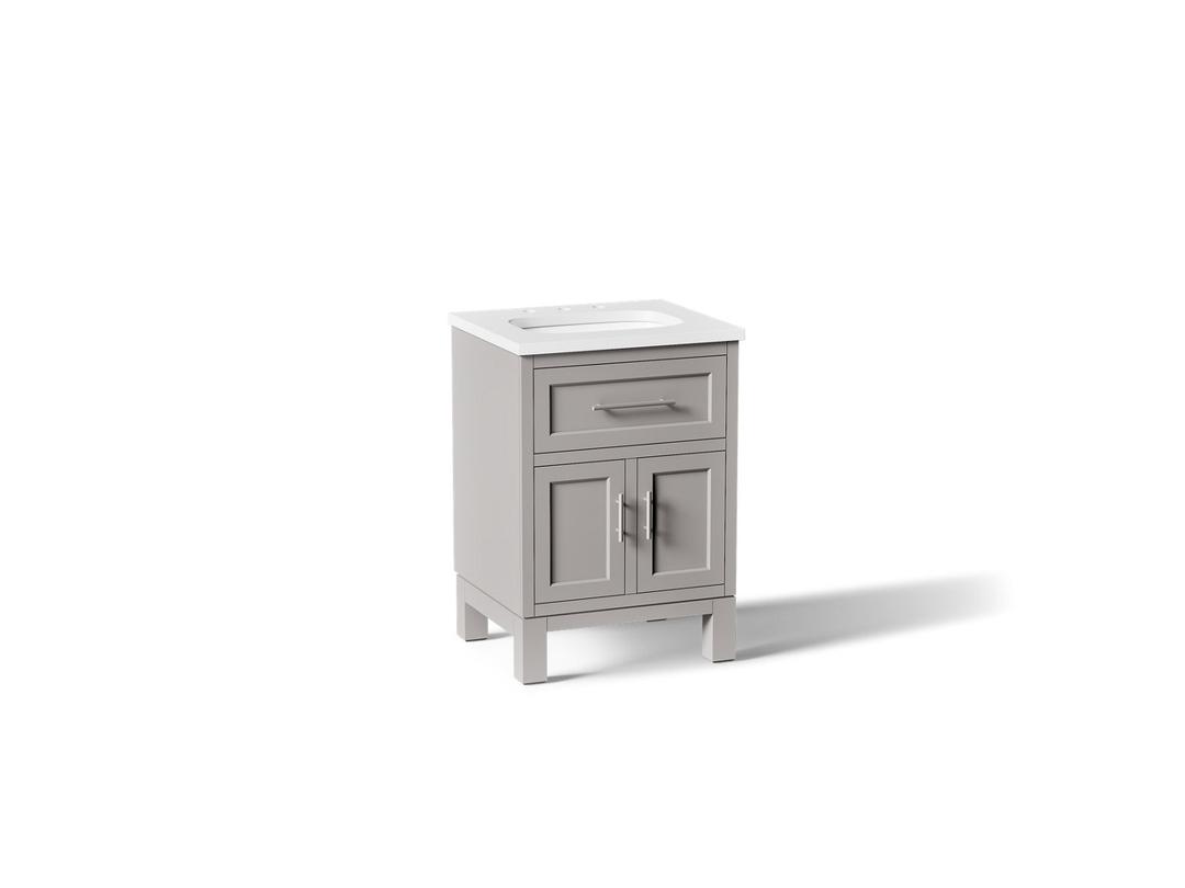 Kohler Quo 24'' bathroom vanity cabinet with sink and quartz top - Mohair Grey by Kohler