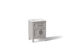 Kohler Quo 24'' bathroom vanity cabinet with sink and quartz top - Mohair Grey - image 1
