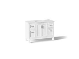 Kohler Quo 48'' bathroom vanity cabinet with sink and quartz top - White - image 1