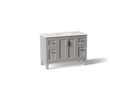 Kohler Quo 48'' bathroom vanity cabinet with sink and quartz top - Mohair Grey - image 1